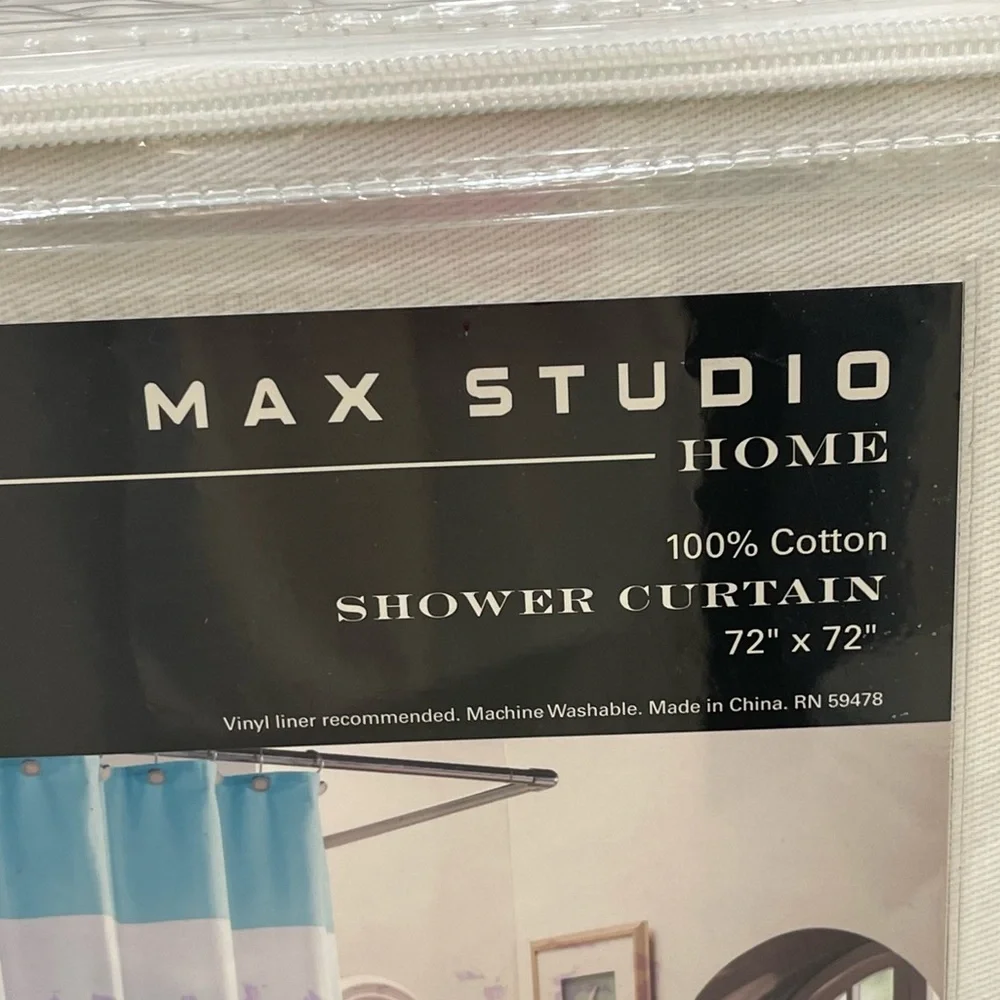 Max Studio Shower Curtain. NWT. 72x72”.